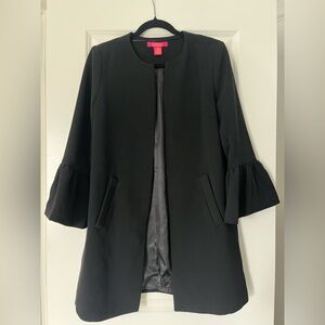Black Bell Sleeve Open Front Jacket